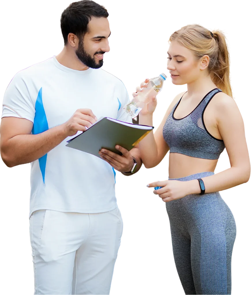 Situation de coaching individuel illustrant la formation CQP Instructeur Fitness